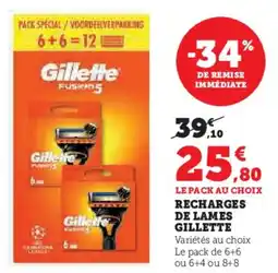 Super U Recharges De Lames Gillette aanbieding