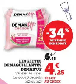 Super U Lingettes Demaquillantes Demak'Up aanbieding