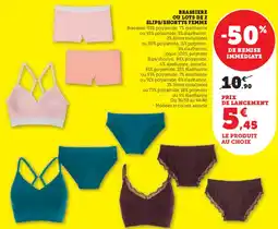 Super U Brassiere ou Lots de 2 Slips / Shortys Femme aanbieding