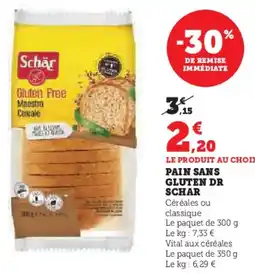 Super U Pain Sans Gluten Dr Schar aanbieding