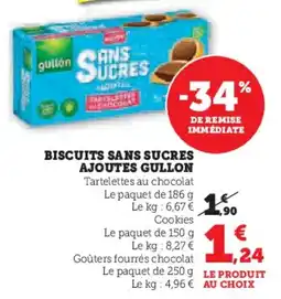 Super U Biscuits Sans Sucres Ajoutes Gullon aanbieding