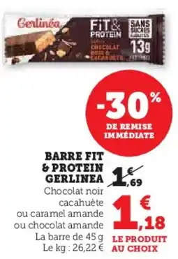 Super U Barre fit & protein gerlinea aanbieding