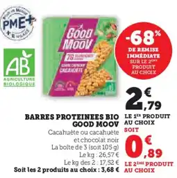 Super U Barres Proteinees Bio Good Moov aanbieding