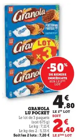 Super U Granola Lu Pocket aanbieding