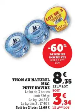 Super U Thon Au Naturel MSC Petit Navire aanbieding