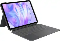 Coolblue Logitech Combo Touch Apple iPad Pro 11 (2024) Toetsenbord Hoes AZERTY Grijs aanbieding