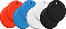 Coolblue Chipolo POP Lot de 8 Noir, Blanc, Rouge, Bleu aanbieding
