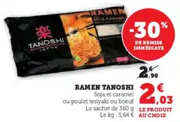 Super U Ramen Tanoshi aanbieding