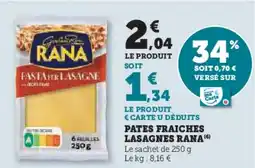 Super U Pates Fraiches Lasagnes Rana aanbieding