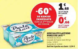 Super U Specialite Laitiere Perle De Lait aanbieding