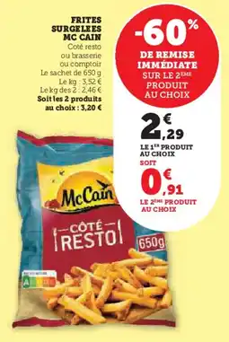 Super U Frites Surgelees Mc Cain aanbieding
