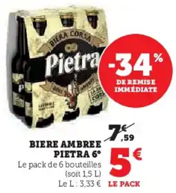 Super U Biere Ambree Pietra 6° aanbieding