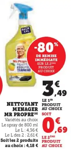 Super U Nettoyant Produit Menager Au Choix Mr. Propre aanbieding