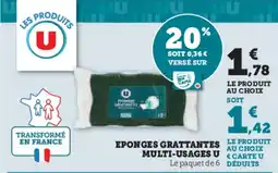 Super U Eponges Grattantes Le Produit Multi-Usages U aanbieding