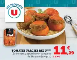 Super U Tomates Farcies Riz U aanbieding