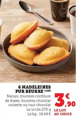 Super U 6 Madeleines Pur Beurre aanbieding