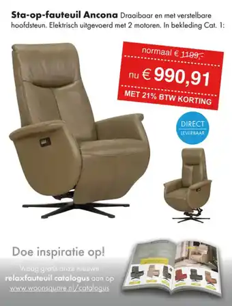 Woonsquare Sta-op-fauteuil Ancona aanbieding