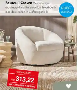 Woonsquare Fauteuil Crown aanbieding