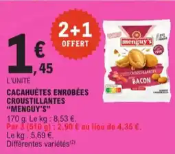 E.Leclerc Cacahuètes Enrobées Croustillantes Menguy's aanbieding
