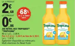 E.Leclerc Jus Réveil Des Tropiques Tropicana aanbieding
