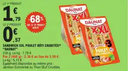 E.Leclerc Sandwich XXL Poulet Rôti Crudités Daunat aanbieding