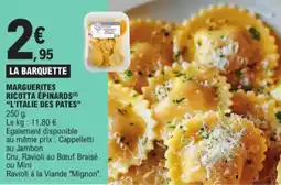 E.Leclerc Marguerites ricotta épinards l'italie des pates aanbieding
