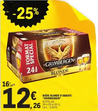 E.Leclerc Bière blonde d'abbaye grimbergen aanbieding