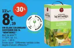 E.Leclerc Vin blanc colombard sauvignon bib montmirel aanbieding
