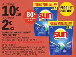 E.Leclerc Capsules lave-vaisselle SUN tout en 1 aanbieding