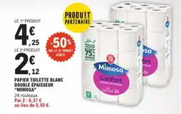 E.Leclerc Papier toilette blanc double épaisseur mimosa aanbieding