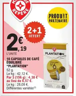E.Leclerc L'unité 10 capsules de café équilibré plantation aanbieding