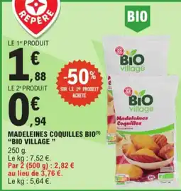 E.Leclerc Madeleines coquilles bio bio village aanbieding