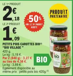 E.Leclerc Petits pois carottes bio bio village aanbieding