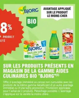 E.Leclerc Sur les produits présents en magasin de la gamme aides culinaires bio bjorg aanbieding