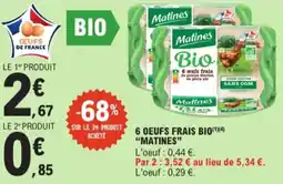 E.Leclerc 6 oeufs frais bio matines aanbieding