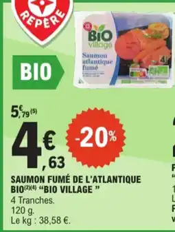 E.Leclerc Saumon fumé de l'atlantique bio bio village aanbieding