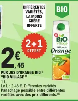 E.Leclerc Pur jus d'orange bio bio village aanbieding