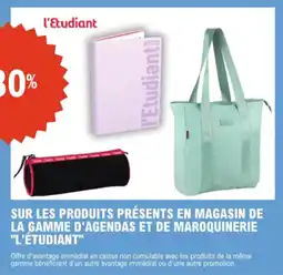 E.Leclerc Sur les produits présents en magasin de la gamme d'agendas et de maroquinerie l'étudiant aanbieding