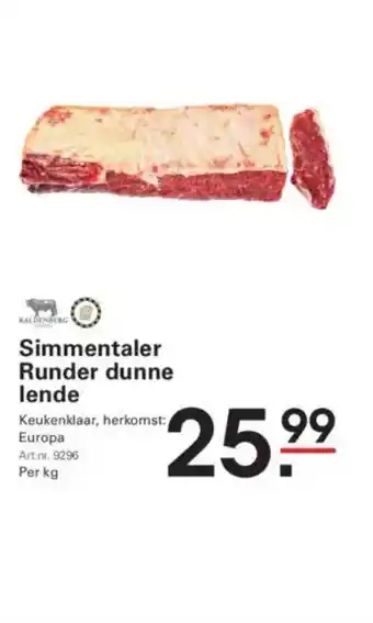 Sligro Simmentaler runder dunne lende aanbieding