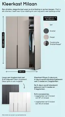 Leen Bakker Kleerkast Milaan aanbieding