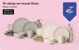 Leen Bakker 16-delige serviesset Glaze aanbieding