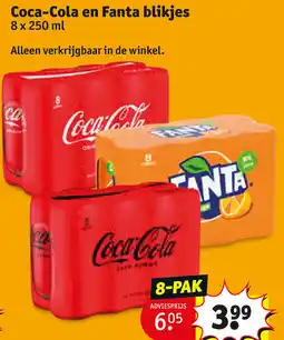 Kruidvat Coca-Cola en Fanta blikjes aanbieding