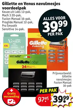 Kruidvat Gillette en Venus navulmesjes voordeelpak aanbieding