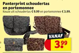 Kruidvat Panterprint schoudertas en portemonnee aanbieding