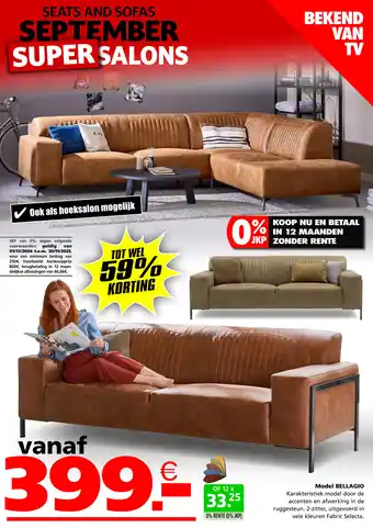 Seats and Sofas Model bellagio aanbieding