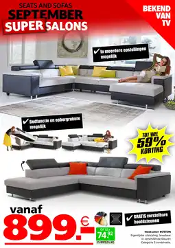 Seats and Sofas Hoeksalon boston aanbieding