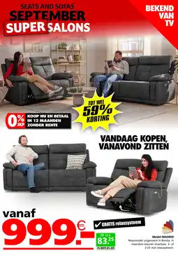 Seats and Sofas Model madrid aanbieding