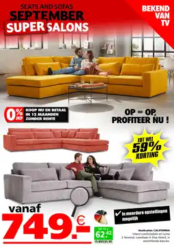 Seats and Sofas Hoeksalon california aanbieding