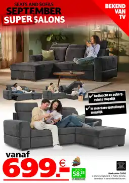 Seats and Sofas Hoeksalon clyde aanbieding