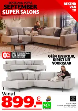 Seats and Sofas Hoeksalon brent aanbieding